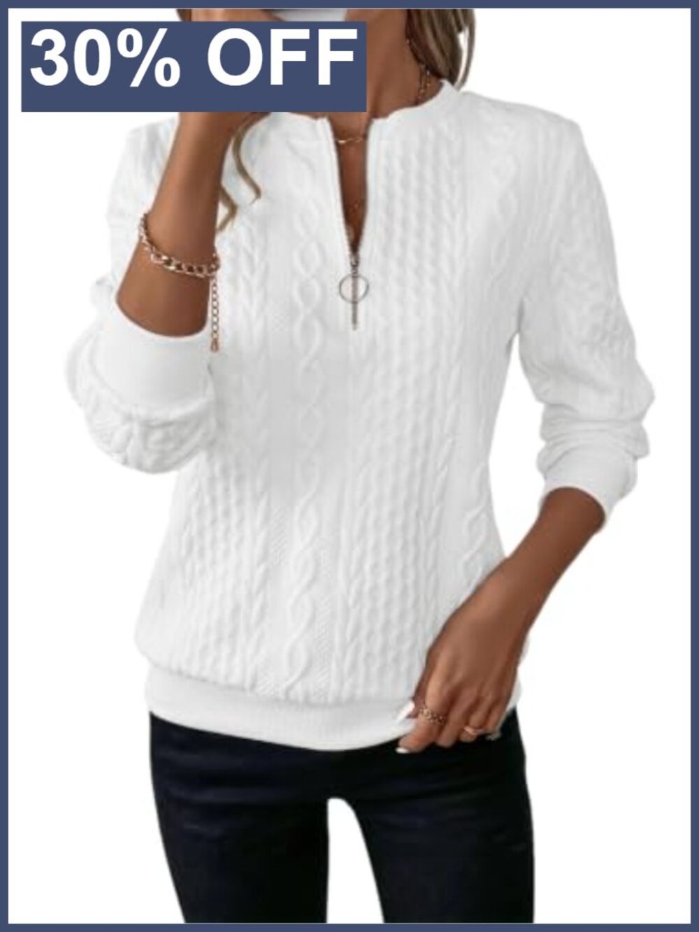 Quilted 1/4 Zip Textured Pullover Sweatshirt Womens Lightweight